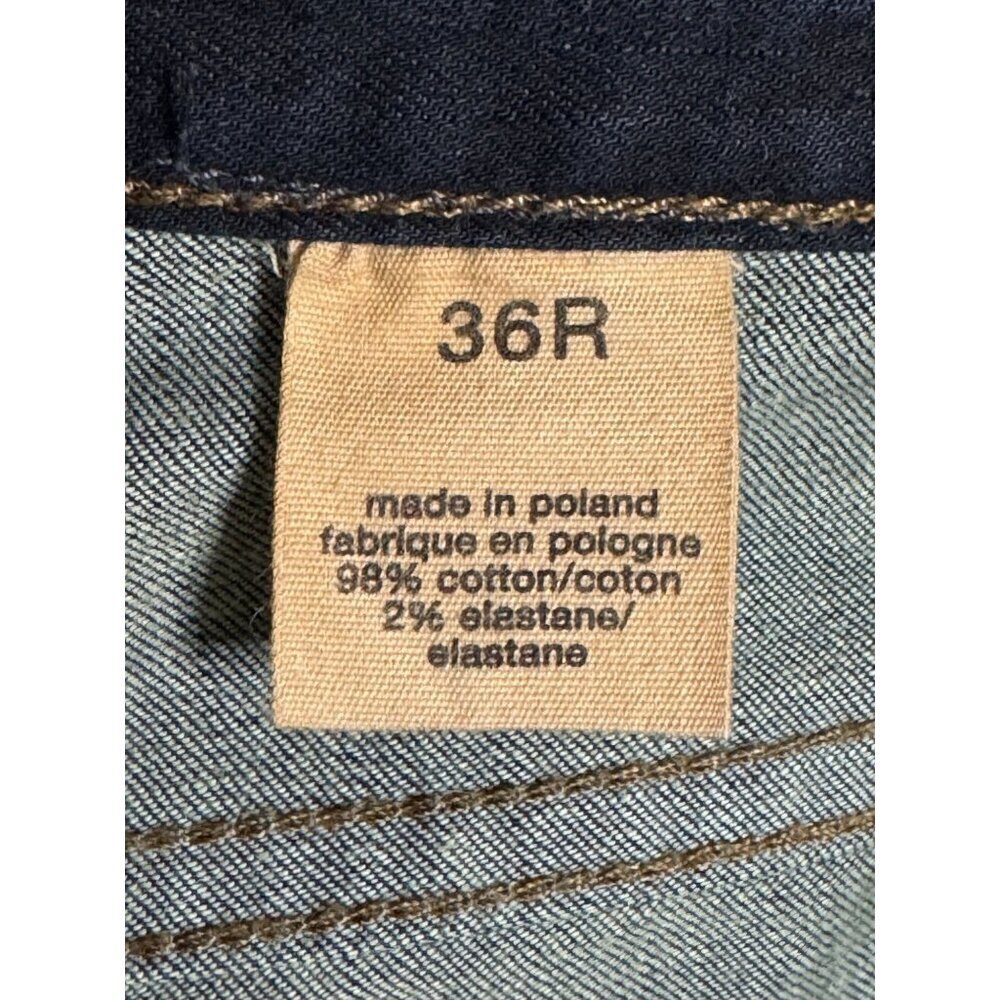 John Varvatos USA Dark Denim Straight Leg Button Front Bowery Jeans Size 36 X 35 - Picture 10 of 12